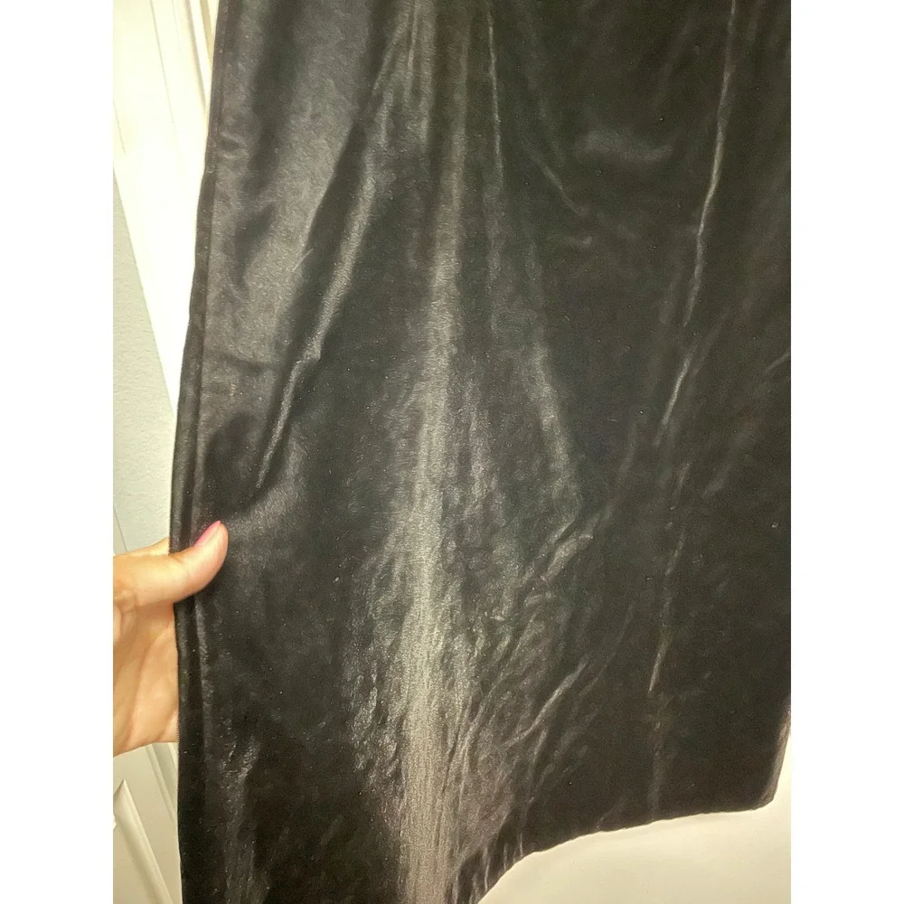 90s Y2K‎ Scott Jessica McClintock Velvet Maxi Black Skirt Dark Romantic Gothic